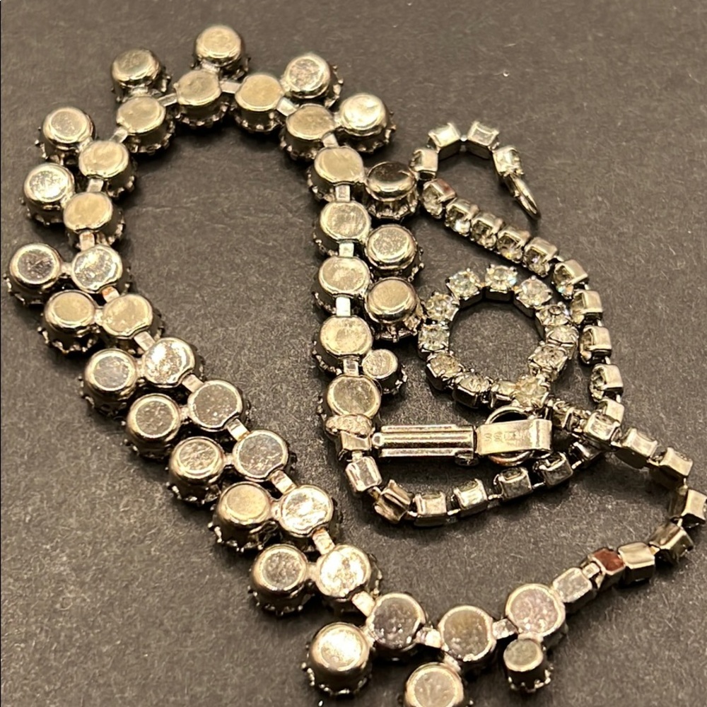 Vintage Weiss double row rhinestone necklace - Picture 6 of 7